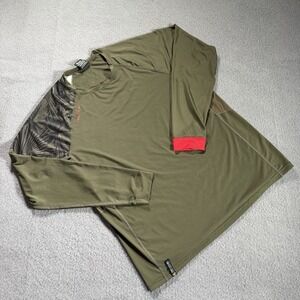 Aqua Lung Mens Solar UPF Protect Long Sleeve Shirt Medium Green Surf Beach